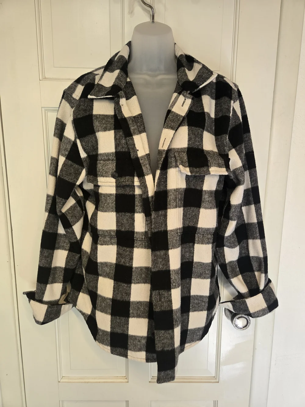 GAP Wool Plaid Shacket M - Picture 1 of 9